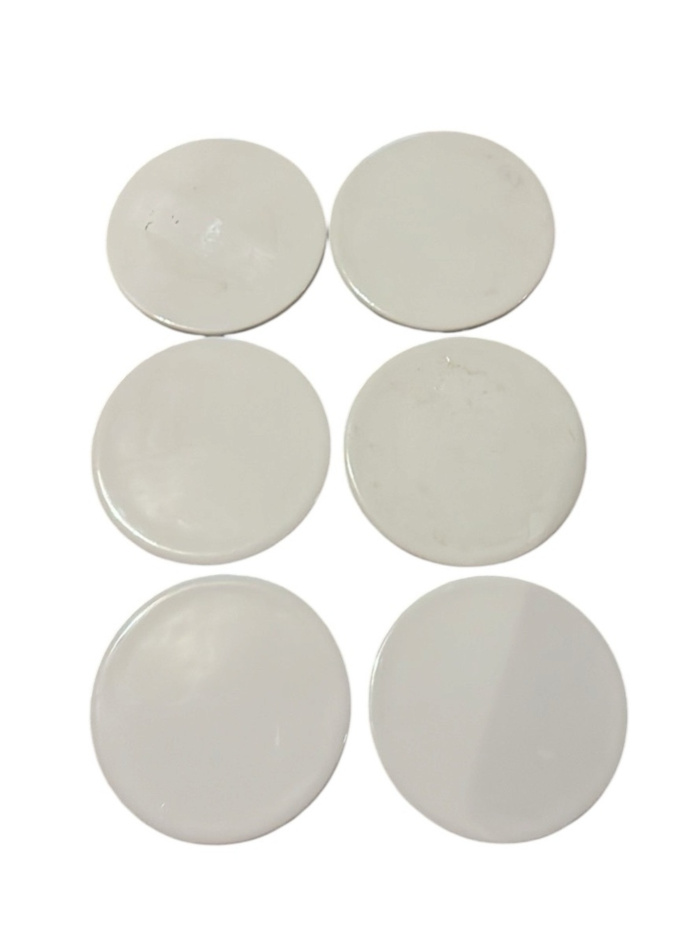 Urban Outfitters Set of 6 White Ceramic Coasters